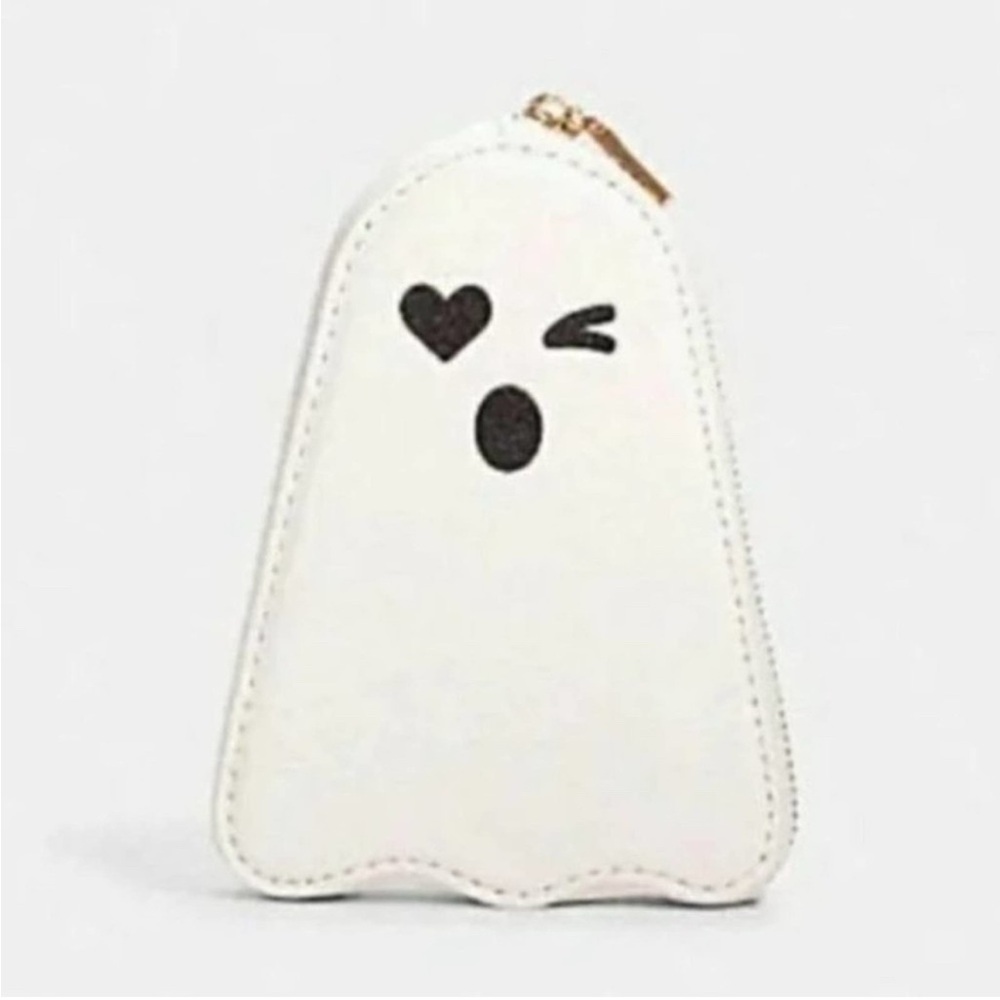 Coach White and Black Ghost Coin Purse